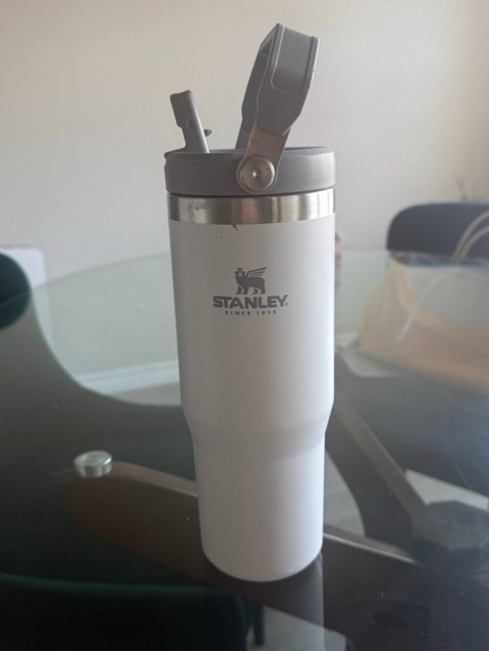 Stanley IceFlow Flip Straw Water Bottle 30oz - White